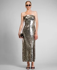 Rachel Roy Women's Strapless Sequin Midi Dress