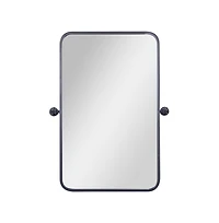 Emma+Oliver Mason Pivot Wall Mirror with Slim Frame and Silver Backed Glass for Clarity Bathrooms