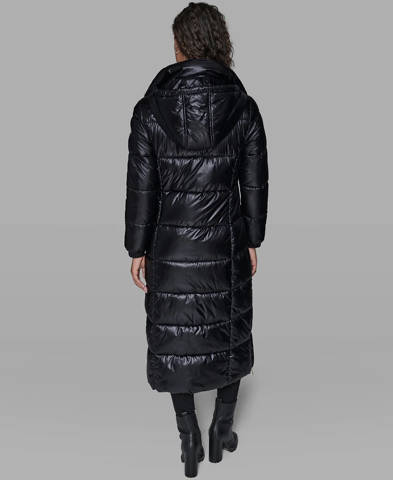 Karl Lagerfeld Paris Women's Hooded Snap-Front Puffer Coat