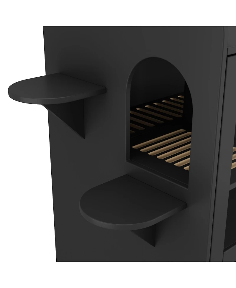 Homsee Cat Litter Box Furniture Hidden, Cat Condo Pet House with Stairs, Cat Litter House for Living Room