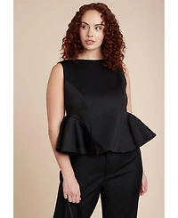 Eloquii Women's Flared Peplum Top
