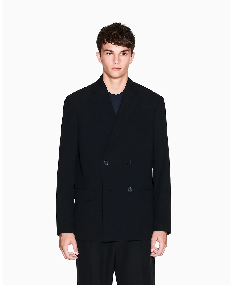 A|X Armani Exchange Men's Night Lab Wool Double Breasted Blazer