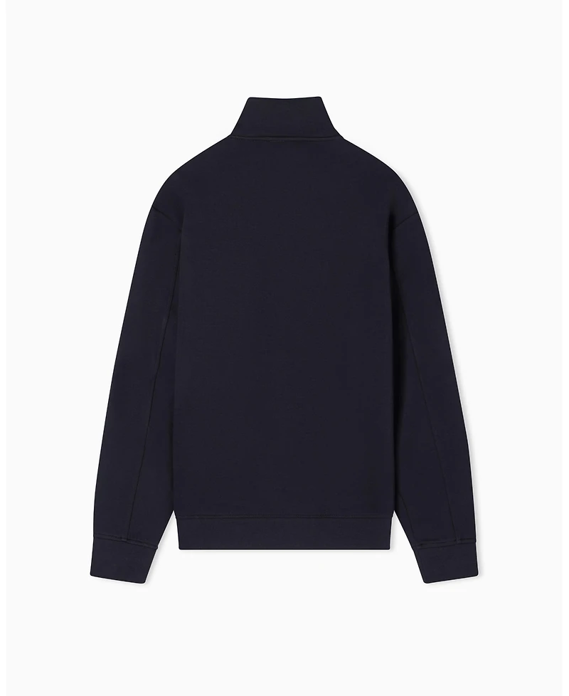 A|X Armani Exchange Men's Grosgrain Logo Fleece Quarter Zip Sweatshirt