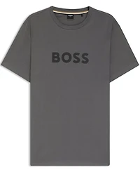 Boss by Hugo Men's Logo Print Cotton-Jersey Beach T-Shirt