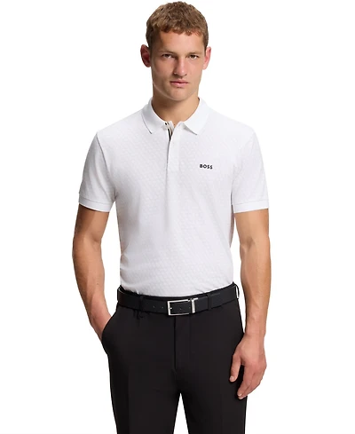 Boss by Hugo Men's Printed Pattern Cotton-Pique Polo Shirt
