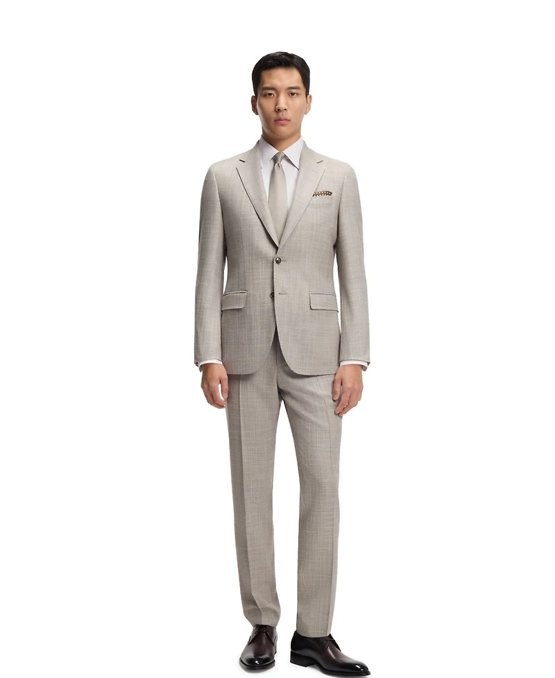 Boss by Hugo Men's Italian-Made Structured Cotton Slim-Fit Dress Shirt