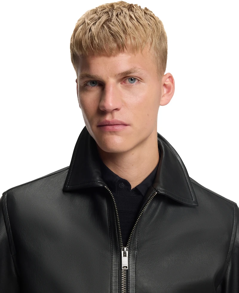Boss by Hugo Men's Nappa Leather Regular-Fit Jacket