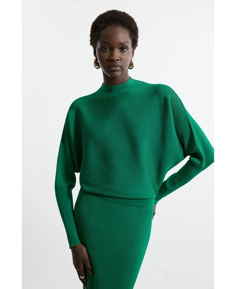 Karen Millen Women's Drape Knit Bat Wing Pencil Midi Dress