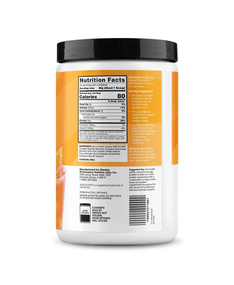 Optimum Nutrition Pro Quench Whey + Collagen Protein Powder, Tropical Orange Mango, 16 Servings