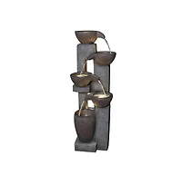 SunJet 39" Modern Outdoor Water Fountain with Led Light