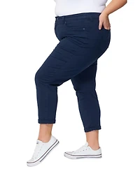 Slink Jeans Women's Color Mid Rise Boyfriend rolled 25.5" inseam Pant
