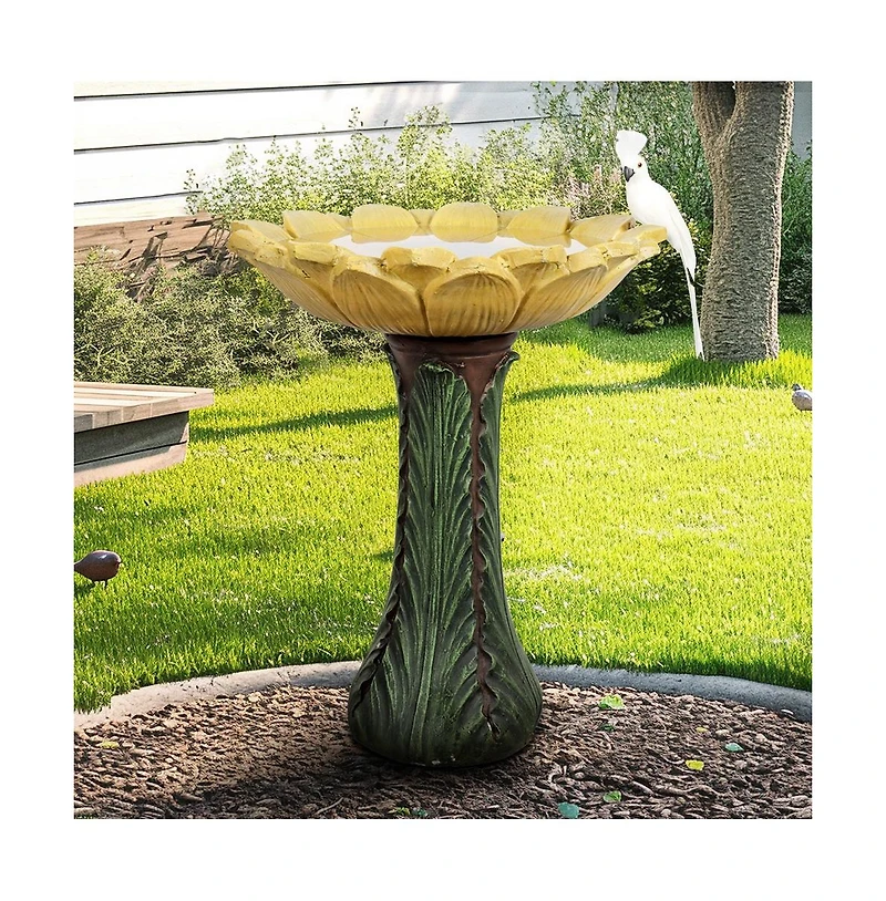 SunJet 24.4” Tall Outdoor Concrete Bird Bath