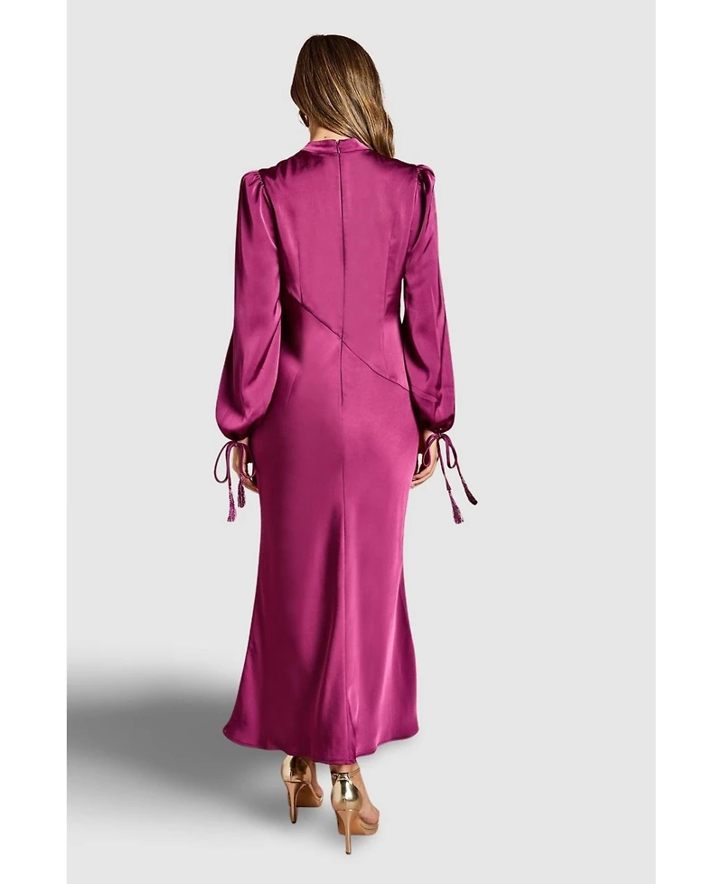 Coast Women's Blouson Sleeve Satin Midi Dress