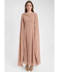 Maryisa Women's Modest Chiffon Dress Maxi With Wrap Style Top