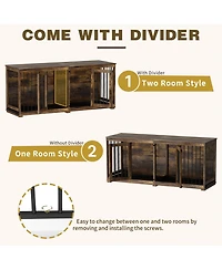 Homsee Dog Crate Furniture with Trays and Divider for Large Medium Dog