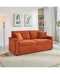 Streamdale Furniture Streamdale Comfortable Fluffy Corduroy Lazy Sofa with Storage, Super Soft Chaise Lounge