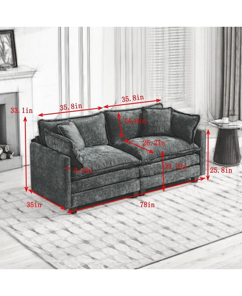 Streamdale Furniture Streamdale Cloud Couch: Ultimate Comfort Chenille Sofa with Ergonomic Support