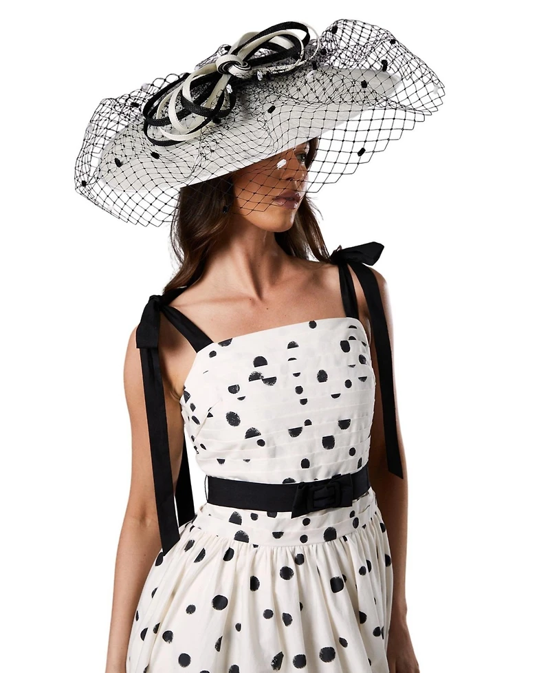 Coast Women's Lisa Tan Mono Spot Bow Detail Midi Dress