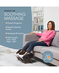 LifePro Calf and Foot Massager with Heat for Plantar Fasciitis, Circulation & Pain Relief (Black)