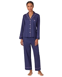 Lauren Ralph Petite Long-Sleeve Top and Pajama Pants, 2-Piece Set