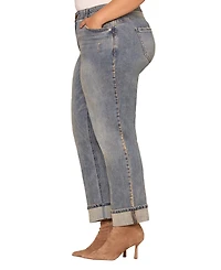 Democracy Plus Rolled-Cuff Boyfriend Jeans