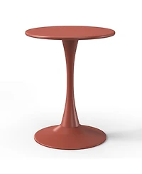 WestinTrends 3-Piece Round Metal Bistro Dining Table Set And Stackable Resin Patio Side Chairs