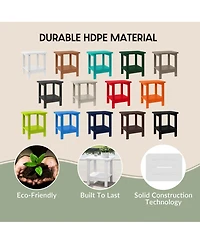 WestinTrends 2-Tier Outdoor Hdpe Modern Adirondack Square Patio Side Table