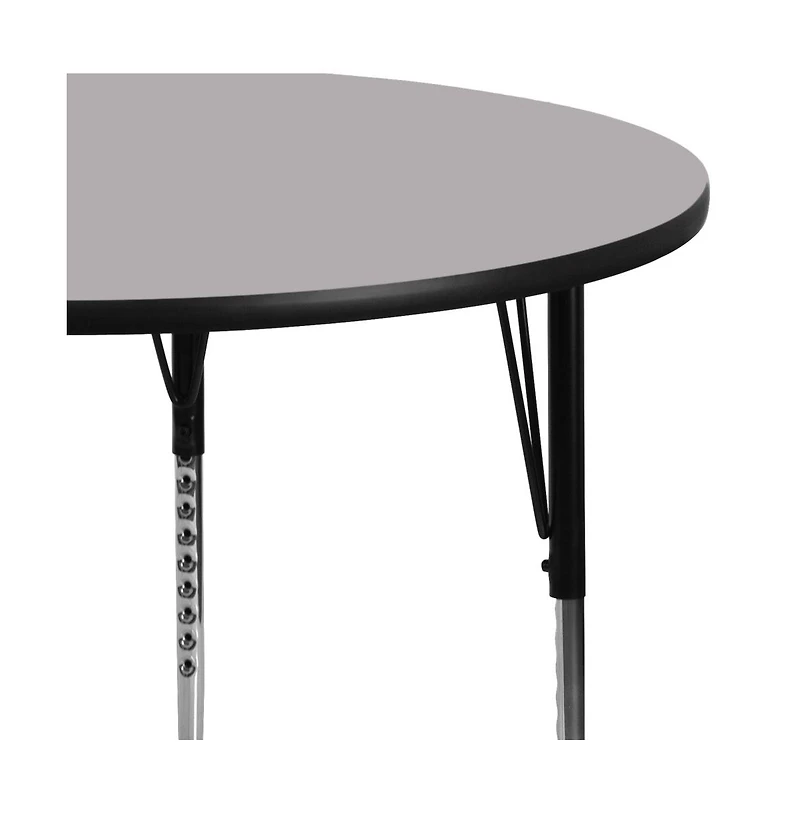 Emma+Oliver 48" Round Laminate Adjustable Activity Table