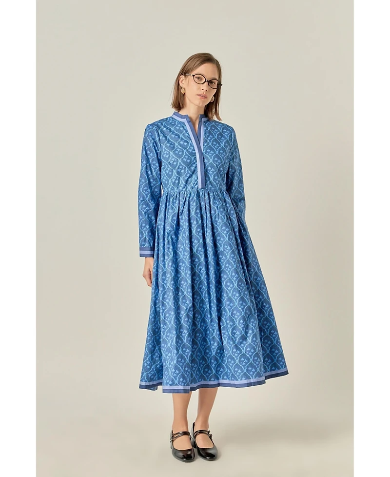 English Factory Women's Stripe Trim Maxi Dress