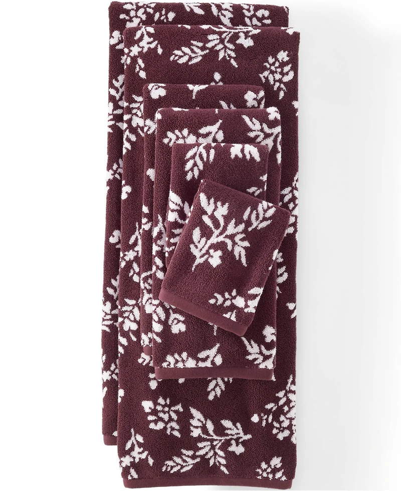 Lands' End Cotton Jacquard 2-Piece Washcloth Set