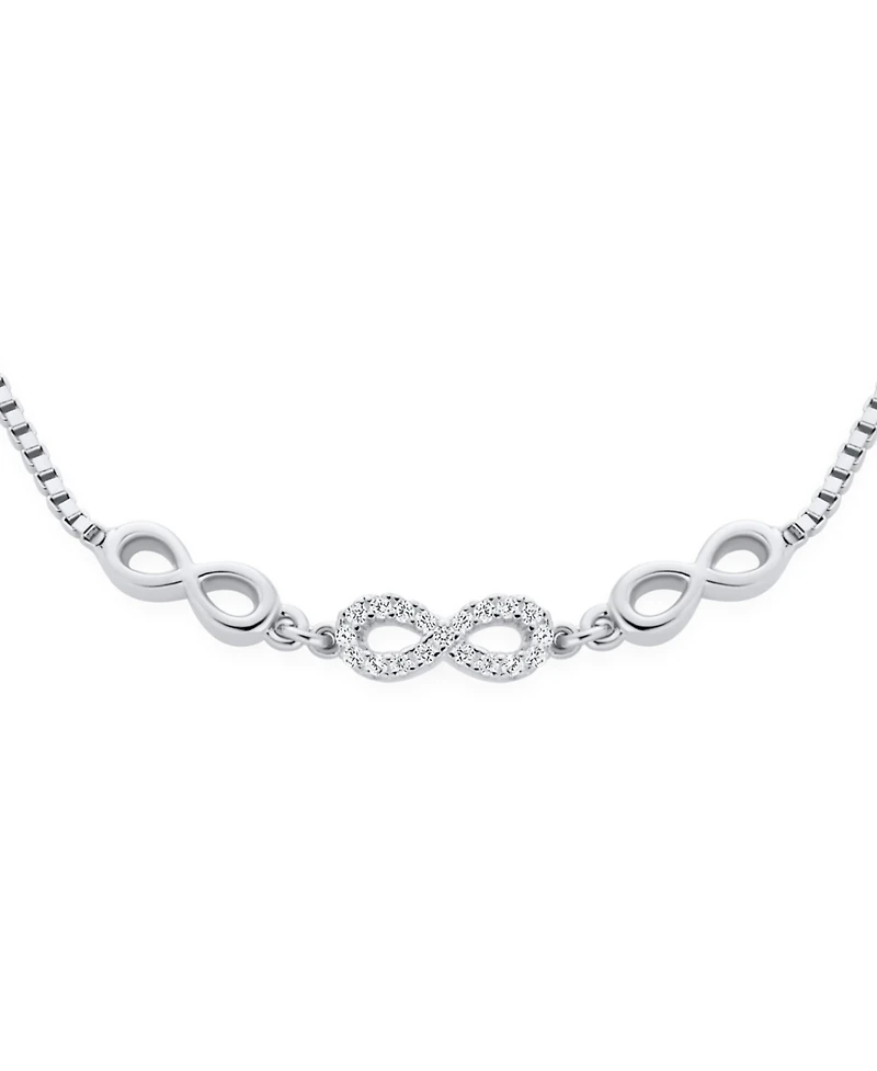 Bling Jewelry Set of 2 Cz Butterfly and Love Knot Bolo Bracelet Sterling Silver