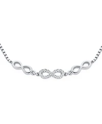 Bling Jewelry Set of 2 Cz Butterfly and Love Knot Bolo Bracelet Sterling Silver