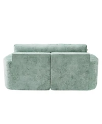 Streamdale Furniture Streamdale Full-Compressed Chaise Sofa 80" Curved Boneless Couch with Cup Holders, Black