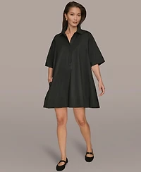 Donna Karan Weekend Women's Elbow-Sleeve Hidden Placket Dress
