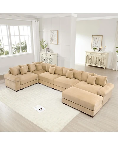 Streamdale Oversized Cloud Modular Sectional Couch with Ottoman
