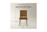 Stria Dining Chair Set of 2 – Upholstered Soft Chenille with Solid Oak Legs