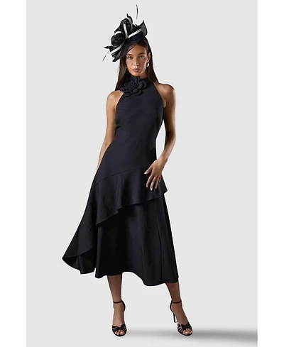 Coast Women's High Neck Corsage Detail Midi Dress