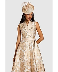 Coast Women's Sleeveless Tux Jacquard Midi Dress