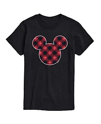 Airwaves Disney Mickey Ears Plaid Men's Short-Sleeve Graphic T-Shirt