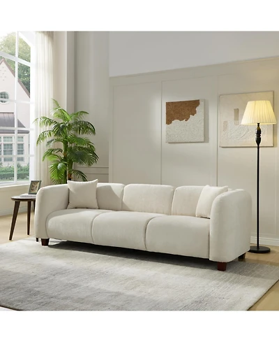 Streamdale Silo 87 in. 3 Seater Modern Upholstered Chenille Sofa, Beige