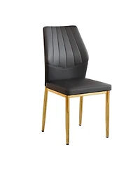 Streamdale Furniture Streamdale Set of 4 Black Dining Chairs, 37" High, Ergonomic Pu Backrest