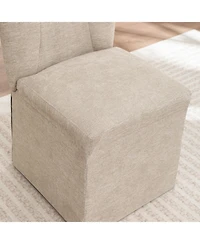 Streamdale Furniture Streamdale Linen Dining Chairs, Modern Fabric Side Chairs, Padded Seat, Set of 2 (Brown