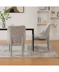 Streamdale Furniture Streamdale Modern Minimalist Chenille Dining Chair Set (Set of 2) - White/Black