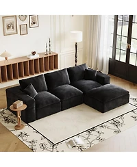 Streamdale 108" Cloud Sectional Couch with L-Shape Chaise, Modern Modular Sofa, Deep Seat, Plush Corduroy