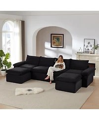 Streamdale Furniture Streamdale Modern corduroy cloud sofa