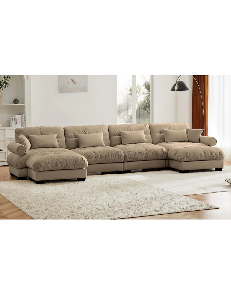 Streamdale Furniture Streamdale U-Shaped Sectional Sofa Cloud Couch with Movable Ottomans, Convertible 4 Seater