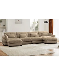Streamdale Furniture Streamdale U-Shaped Sectional Sofa Cloud Couch with Movable Ottomans, Convertible 4 Seater