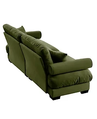 Streamdale Furniture Streamdale Modern Two-Seater Velvet Sofa with Pillows, Olive Green