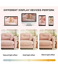 Streamdale Furniture Pink Cloud Sectional L-Shaped Couch with Ottoman