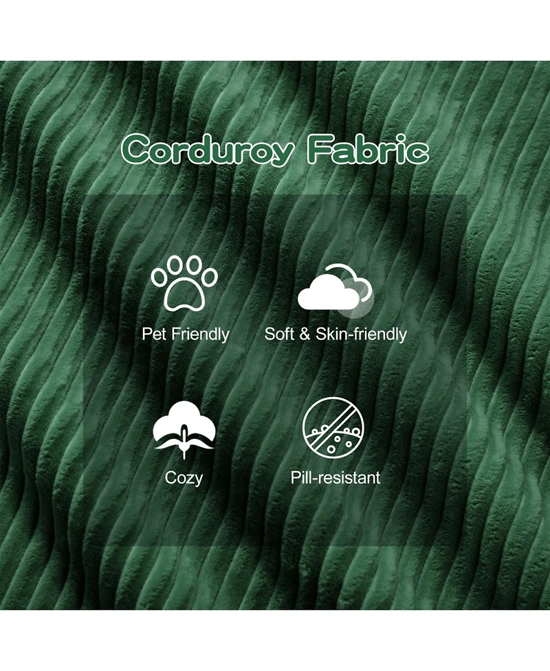 Streamdale Furniture Streamdale Modern Modular Sectional Sofa, Corduroy Fabric, Oversized 3-Seater Couch, Green